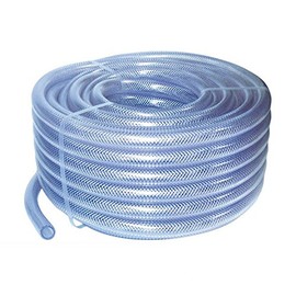 8mm ID 5 Metre Length Clear Braided PVC Hose with Synthetic Reinforcement