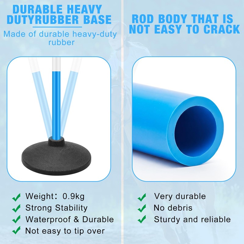 6 Pcs 6ft Pole Bending Poles for Horses,Thickened Heavy Duty