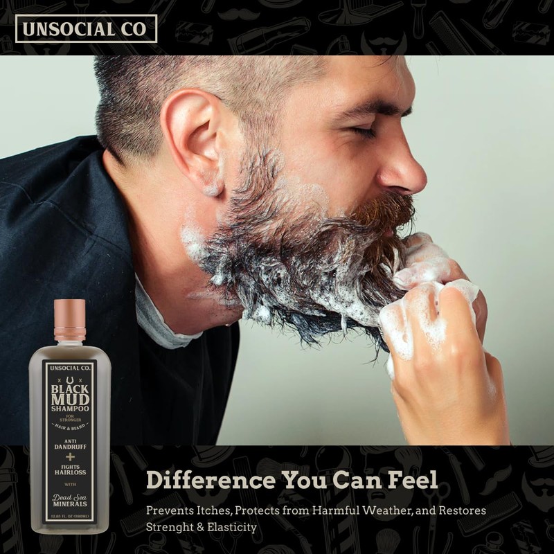 Unsocial Co. Shampoo: Promotes Thicker Hair, Enhances Beard Growth, Strengthens