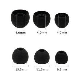 WDCFXY Silicone Ear Tips Replacement Set,15 Pairs Soft Silicone Earbuds Tips Eartips with 3.8mm Connector Hole, Fit Most in-Ear Earbuds(Inner Hole 3.8mm -4.8mm),S/M/L Sizes,Black