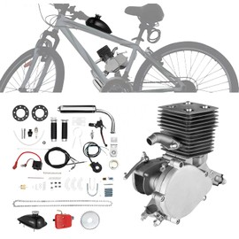 JAYGOVAN 100CC Bicycle Engine Kit, 2 Stroke Bike Motor Kit Petrol Gas Motor Conversion Kit Air-Cooling Motorized Bicycle Kit Super Fuel-efficient Modified Full Set for 26-28" Bikes with V-Frame