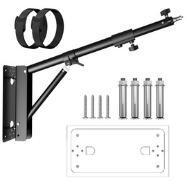 Adjustable Ring Light Mount Stand, 29'' to 51''(75-130cm) Extension, 180 Degree Rotation Mounting Arm Bracket, 3/8 & 1/4 Screw for Photography Light, Monolight, Softbox, Umbrella, Reflector