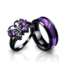 Matching Rings for Couples Promise Ring Couples Rings for Him and Her Set Trendy Jewelry Gifts 2025