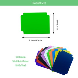 BMZXCH Pack of 100 Standard Size Card Dividers Plastic, 10 Colour Card Sorting Tabs, Card Dividers, Trading Card Dividers Cards for Games, Sports Storage Boxes, Folders (95 x 70 mm)