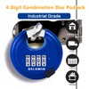 DELSWIN 4 Digit Combination Lock, Outdoor Combination Disc Padlock with