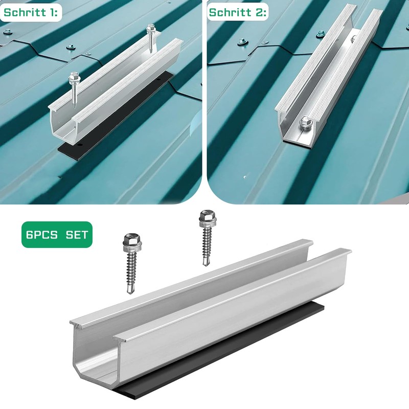 Solar Panel Mount Kit for 2 x Modules, 12 cm