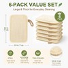 Natural Loofah Dish Scrubber Sponges, 6 Pack Large Plant-Based Kitchen