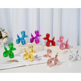 BOIHEGU - Estatua de perro morado, decoración de 5 pulgadas, cosas geniales para poner en estantes, regalos de jinete de disco, globo morado, decoración de estatua de perro, divertido pisapapeles,