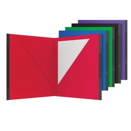 Oxford Two Pocket Folders, Plastic Folders with Reinforced Edges, Letter Size, Red, Blue, Green, Black, Purple, 5 Per Pack (89114)