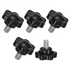 M METERXITY 5-Pack Star Clamping Knobs, 1/4"-20 x 0.63 Male