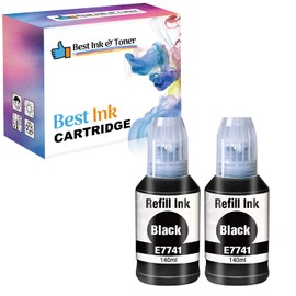 Best Ink Compatible Ink Bottle Replacements for 774 (2 Black) T774 for use in Expression ET-3600, Workforce Series ET-16500,ET-4550 (Black Upto 7000 Pages) (2 Pack Black)