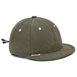 Croogo Men's Umpire Cap, Short Brim, Soft, Breathable, Plain, Simple, Cotton, Short Brim Cap, Running, Tennis, School, Work, Outdoor, Spring, Summer, Autumn, Winter, Casual Hat, G-ASB03-Green