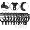 40 Pack Curtain Rings and Hooks, Black 36mm Hanging Rings