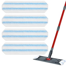 Mop Replacement Pads for Ocedar H2prO Flat Mop, 4 Pack Mop Refills for O-Cedar H2pro Flat Mop, Machine Washable Reusable Microfiber Mop Heads Replacements for Ocedar H2 Pro Mop