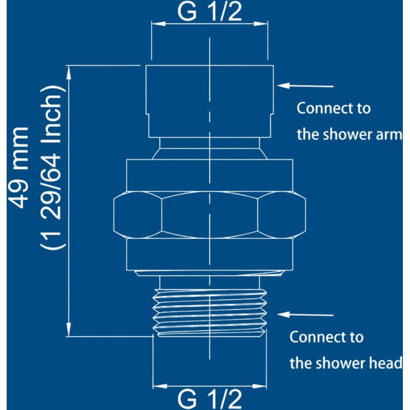Shower Connector Ball Joint Shower Head Swivel Ball Adapter Brass