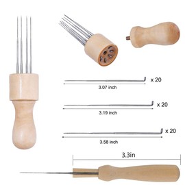 48Pcs Felting Needles Kit, 3 Sizes Wool Felt Needles, with Mat Scissors Finger Protectors Tweezers Felting Tool Set for DIY Toys Craft Make Felt Animals