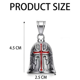 Adunsiaoto Set of 2 Stainless Steel Motorcycle Bell Lucky Charm, Motorcycle Biker Lucky Riding Bell Key Ring Motorcycle Bell Keyring with Ring (Red)