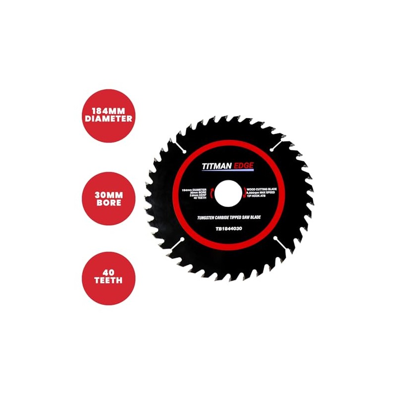 Titman Edge TCT General Purpose Saw Blade 184mm x 30mm