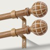2 Pack Wood Curtain Rods for Windows 48 to 84