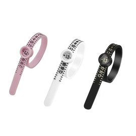 Ring Sizer Measuring Tool with Magnifying Glass - Reusable Finger Size Gauge, 1-17 US Sizes (6)