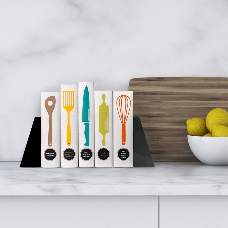Ottimo Premium Polished Stone Marble 6" Book Ends for Bookshelf