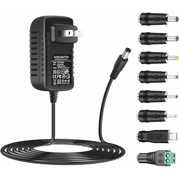 Power Adapter 1.5m AC/DC Adapter Compatible with AC 100-240v 50/60Hz