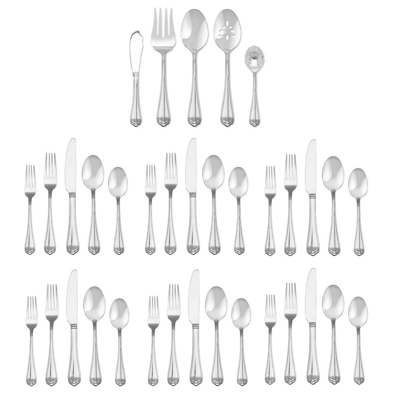 Hampton Forge Brooke 54 Piece Flatware Set with Wood Chest