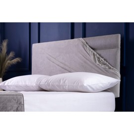 Belledorm Headboard Wrap - Transforms a drab looking Headboard - Luxury Faux Suede (Cloud, Double)