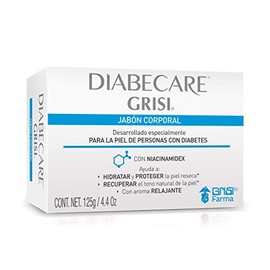 Grisi - Diabecare, Jabón Corporal para Piel Diabética, Niacinamidex, 125 g  Hidratante y humectante, protege contra la resequedad, recupera el tono...