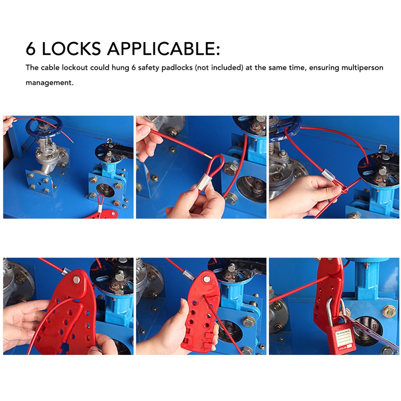 Adjustable Cable Lockout Fish Shaped Stainless Steel Safety Cable Lock