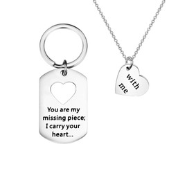 CENWA You Are My Missing Piece Puzzle Piece Keychain/Necklace Set Gift (missing piece set)
