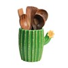 Bicuzat Cactus Shaped Ceramic Kitchen Utensil Holder, Large Cooking Utensil