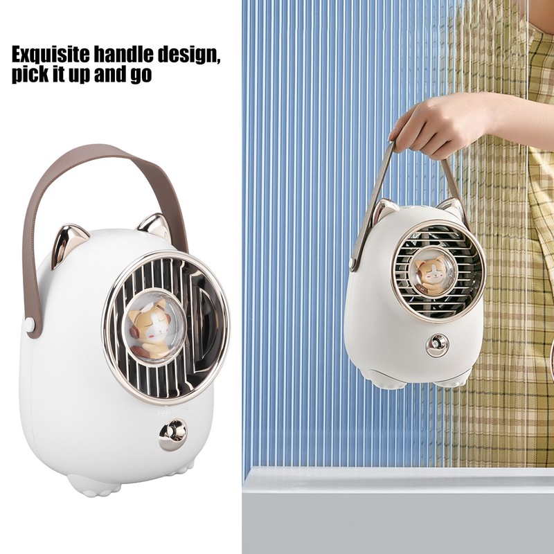 Air Conditioner Fan Multifunctional Portable 350ml Humidifying Spray Usb Rechargeable