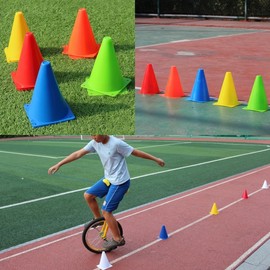 Color Training Cones (18x13cm) for Agility Drills & Markers Sports Day Yellow 9ea