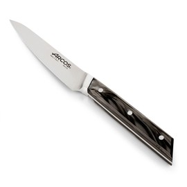 Arcos Eclipse Series 4-Inch Paring Knife – Forged Stainless Steel Blade with Silk Edge Plus – Black Acrylic Handle