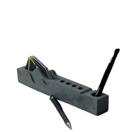 TheDecorShop Wavearranger-Cloud-Contemporary Design, Concrete Pen Holder For Keeping Your Most Important Pens, Workspace Essentials, Office Essentials (Black)