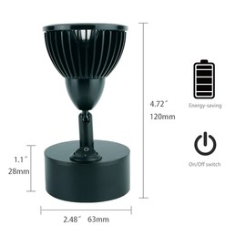 12V LED Reading Lights for RV Camper Truck Trailers Bedside Wall Mount Soft Warm White, Unique Black Metal Pack of 2