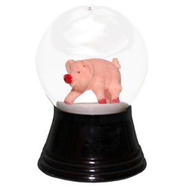 Alexander Taron Importer PR1240 Perzy Snowglobe, Small Pig-2.5" H W x 1.5" D, 2.75" x 1.5" x 1.5", White