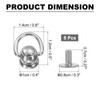 sourcing map Metal Ball Studs Rivets D Ring, 8 Pcs