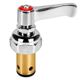 Handle Stem Assembly Fits for T&S Brass Faucets Replace 002712-40, Red Hot Side Spindle Assembly Valve Replacement Part Eterna Full-Turn Faucet with Check Valve Lead-Free 2712-40