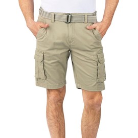 riverso RIVJoko Men's Cargo Shorts with Belt Regular Fit Cargo Shorts Summer Stretch Navy Beige Green Grey S M L XL XXL 3XL 4XL 5XL, beige