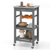 Giantex Kitchen Island Cart, Rolling Kitchen Storage Cart with Stainless