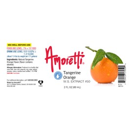 Amoretti - Tangerine Orange Extract Water Soluble 2 oz - Highly Concentrated & Perfect For Pastry, Savory, Brewing, and more, Preservative Free, Vegan, Kosher Pareve, Keto Friendly