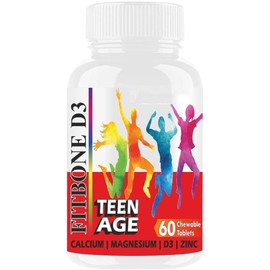 Generic Minton Well-C Fitbone d3 Calcium for Kids Teenagers with Magnesium Zinc Vitamin D and B12 for Strong Bones | Immunity | Growth | Height (10-16 Years)-60 Chewable Tablets