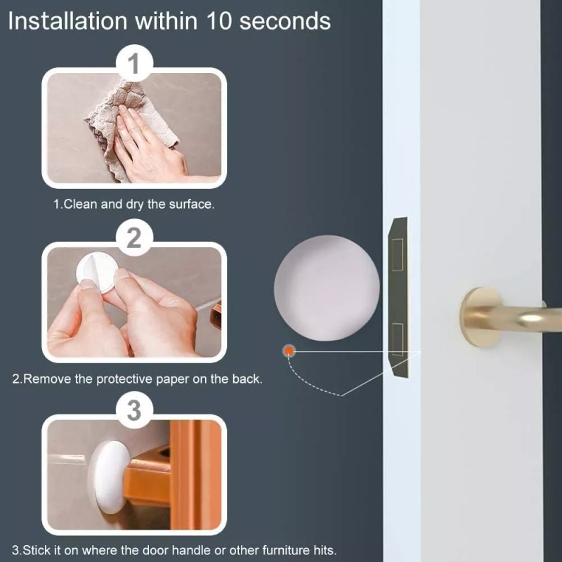 Baixi Protector De Pared Tope De Silicona Para Puerta 10