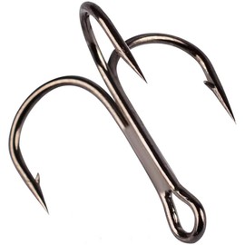 Maruto Barbed Treble Hooks for Effective Fishing | Small & Large Triple Hooks for Lures | Replacement Sharp Strong Hooks, Sizes 1, 2, 3, 4, 5, 6, 8, 10, 12.