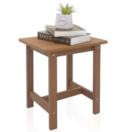 Meluvici Outdoor Side Table, Small Adirondack Side Table for Adirondack Chair - Indoor Outdoor End Table - HDPS (Teak)