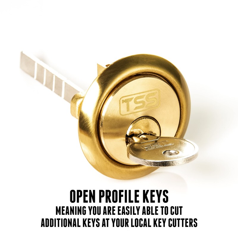 UK Security Supplies, Replacement Locking Rim Cylinder Lock, Supplied with