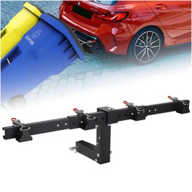 Dual Trash Can Hauler Hitch, Adjustable Wheeled Garbage Can Towing Trailer Hitch, Trash Can Transporter Hauling Hitch for Truck//ATV/UTV/Lawn Tractors/Trailer with 2" Hitch Receiver