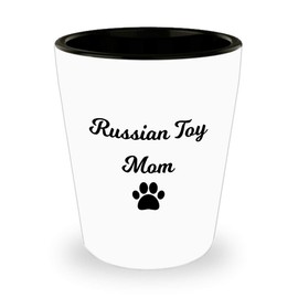 Mother's Day Funny Gifts for Dog Moms, Unique Pet Lover Gifts from Friends, Cute Russian Toy Dog Shot Glass